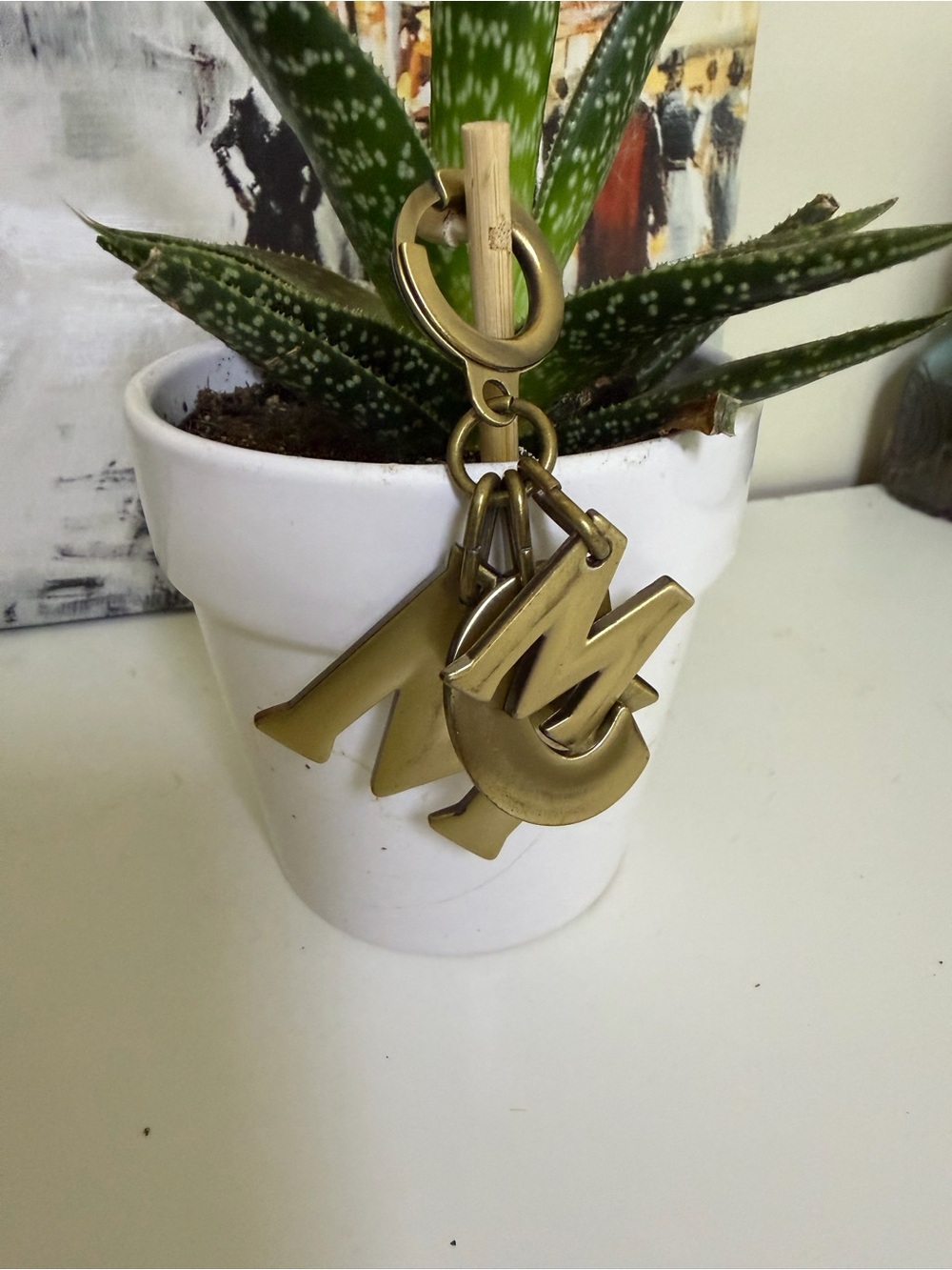 MCM Brass Tone Letter Charm Cluster - Gold Finish